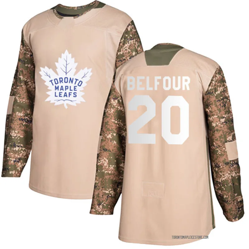 Camo Men's Ed Belfour Toronto Maple Leafs Authentic Veterans Day Practice Jersey