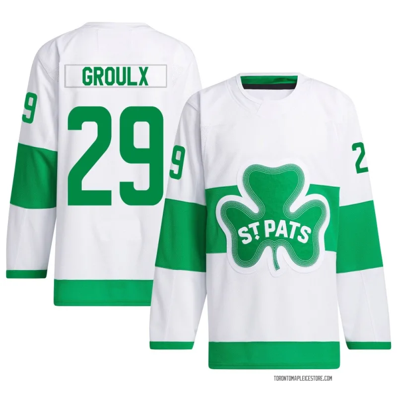 White Men's Bo Groulx Toronto Maple Leafs Authentic St. Patricks Alternate Primegreen Jersey